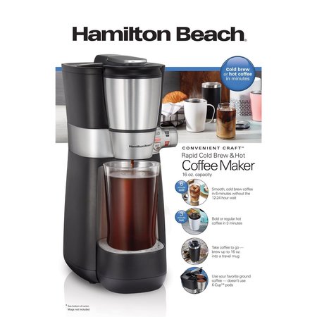 Hamilton Beach 16 oz Black/Silver Cold Brew/Hot Coffee Maker 42501